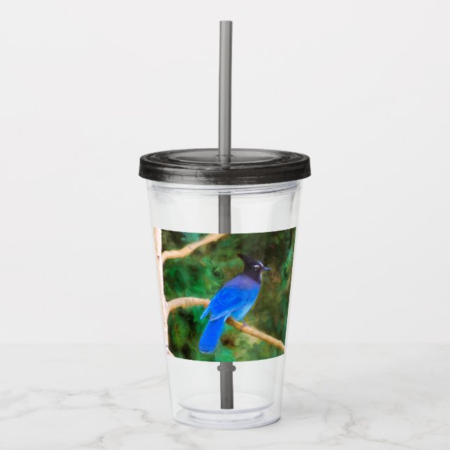 Stellers Jay Painting - Original Bird Art Take Away Mugg (Framsida)