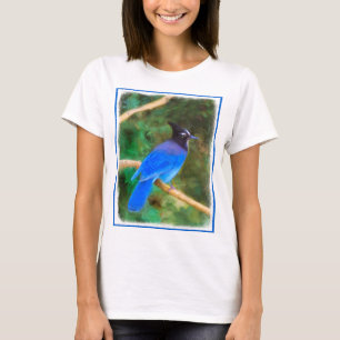 Stellers Jay Painting - Original Bird Art Tee Shirt