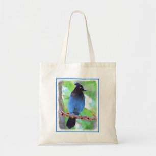 Stellers Jay Painting - Original Bird Art Tygkasse
