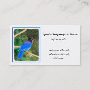 Stellers Jay Painting - Original Bird Art Visitkort