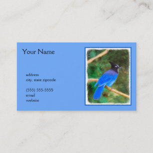 Stellers Jay Painting - Original Bird Art Visitkort