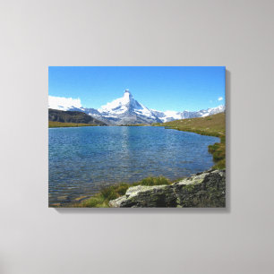 Stellisee, Valais Alpernor Canvastryck