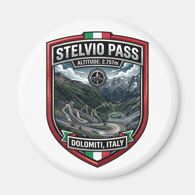 Stelvio Pass - Alpin körupplevelse Magnet (Framsidan)