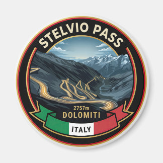 Stelvio Pass - Berömd Bergsväg Italien Magnet