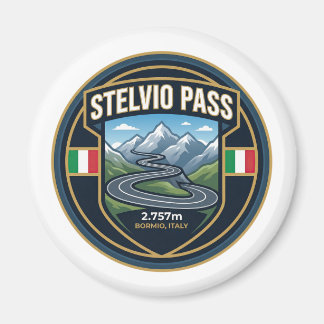 Stelvio Pass - Legendarisk Bergspass Italien Magnet