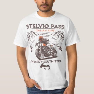 Stelvio Pass Motorcykel T-Shirt | Italienska Alper