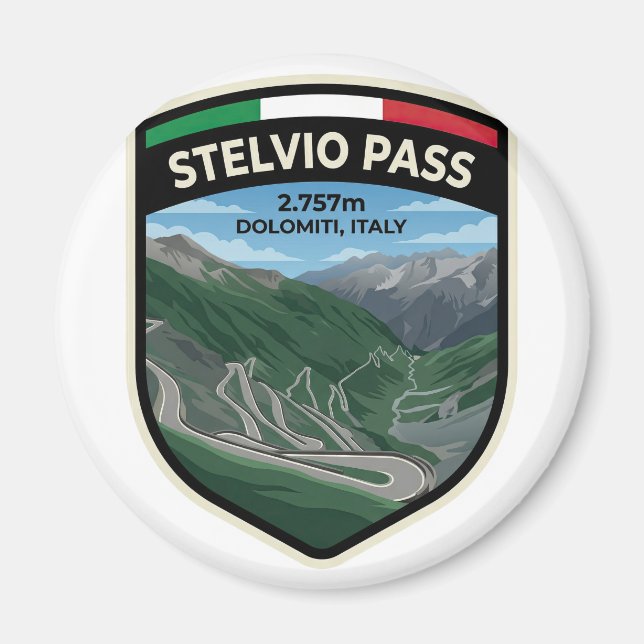 Stelvio Pass - Naturskön alpsträcka Magnet (Framsidan)