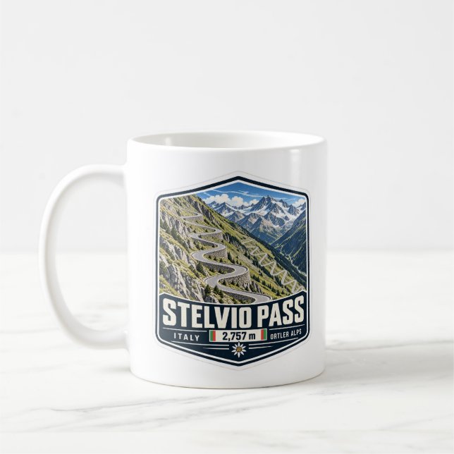 Stelvio Pass – Passo dello Stelvio Kaffemugg (Vänster)