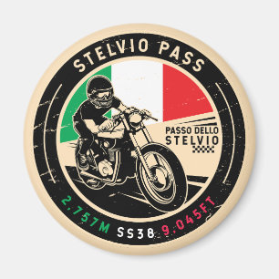 Stelvio Pass Passo Dello Stelvio Motorcykel Magnet