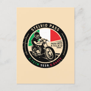 Stelvio Pass Passo Dello Stelvio Motorcykel Vykort