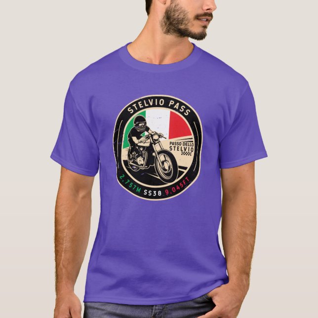 Stelvio Pass Passo Dello Stelvio Motorcykelfamilj T Shirt (Framsida)