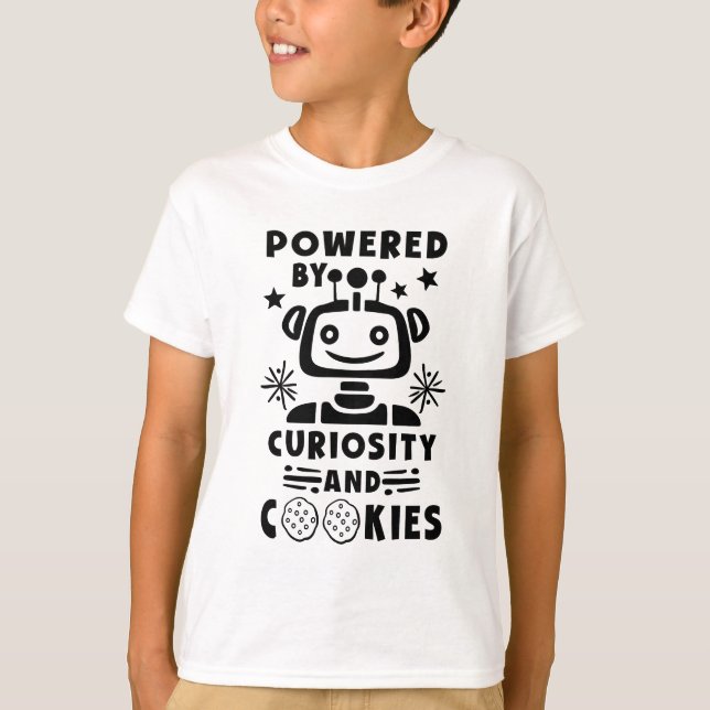 STEM Boys Girls med Cookies Robot Tshirt T Shirt (Framsida)