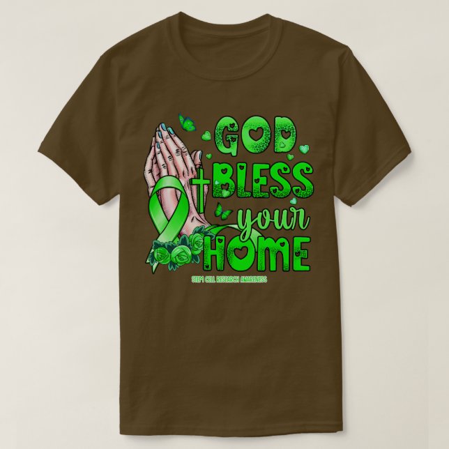 Stem Cell Research Awareness välsigna dig Trust Ho T Shirt (Design framsida)