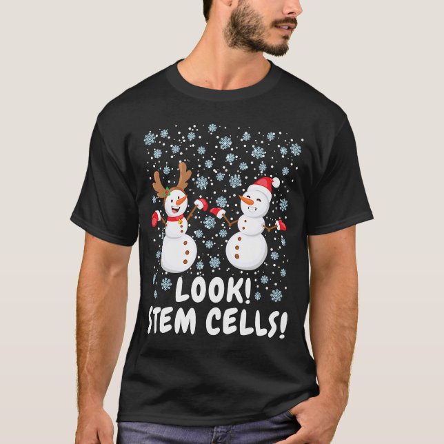 Stem Cell Snögubbe jul Science T Shirt (Framsida)