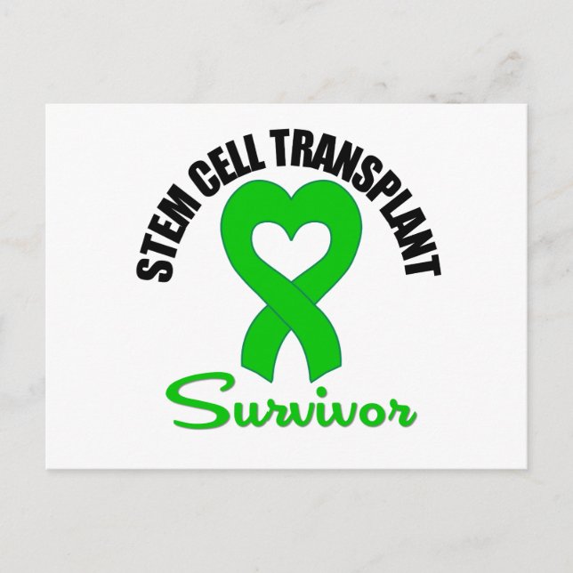 Stem Cell Transplant Survivor Heart Ribbon Vykort (Framsida)