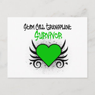 Stem Cell Transplant Survivor Heart Tattoo Vykort