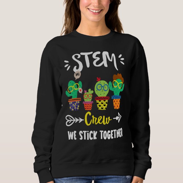 Stem Crew School Cactus Team Stem Teacher Squad T Shirt (Framsida)