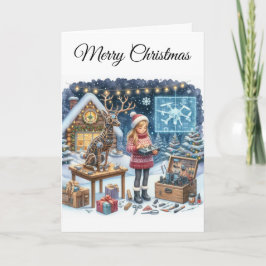 STEM Holiday Greeting Tech Girls Christmas Card Helgkort