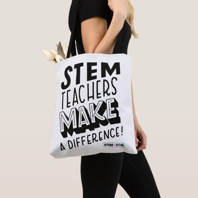 STEM-lärare gör en skillnad i tote-bag Tygkasse (Närbild)