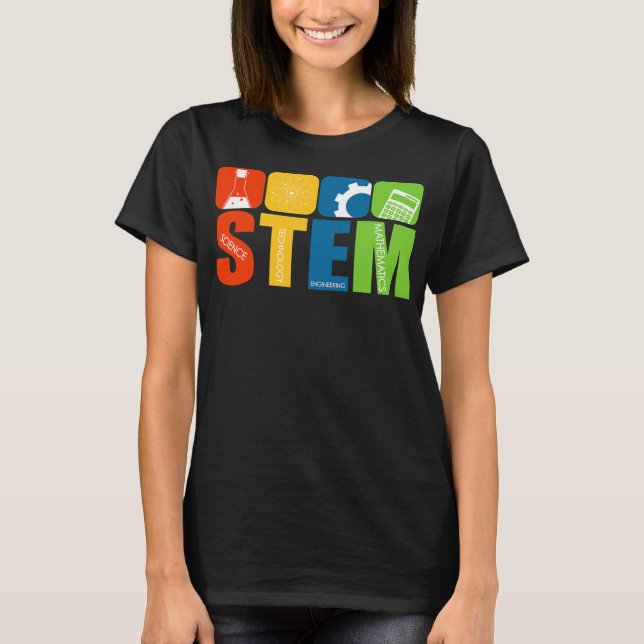 STEM-lärare Science Technology Engineering Math T Shirt (Framsida)