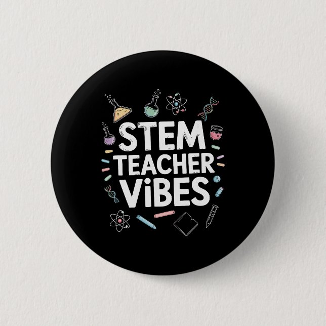 Stem Lärare Vibes, Ånga Science Math Undervisning  Knapp (Framsida)