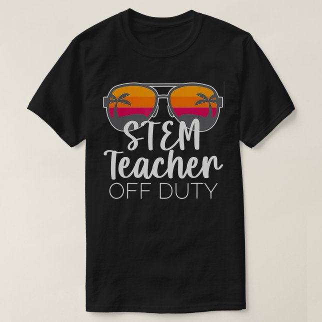 STEM Lärare vid Duty Sunglasses Beach biet  T Shirt (Design framsida)