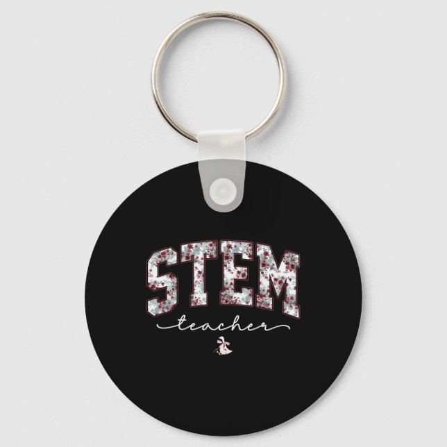 Stem Science Technology Engineering Math Lärare V Nyckelring (Framsida)
