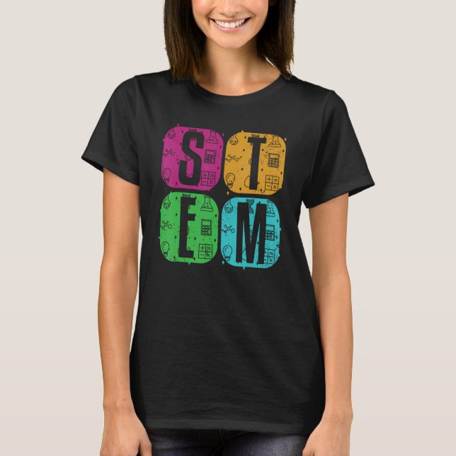 STEM Science Technology Engineering Math Steminist T Shirt (Framsida)
