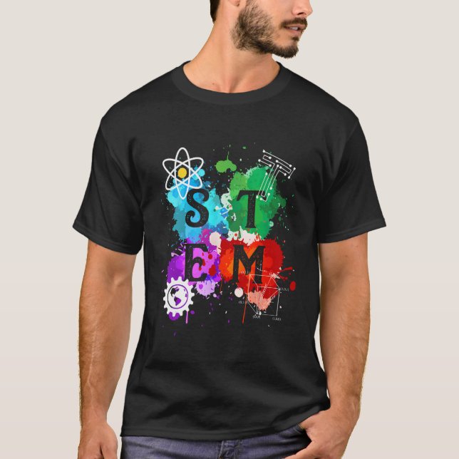 STEM Science Technology Engineering Math Teacher G T Shirt (Framsida)