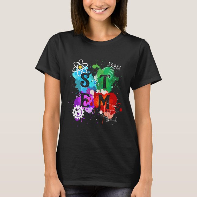 STEM Science Technology Engineering Math Teacher G T Shirt (Framsida)
