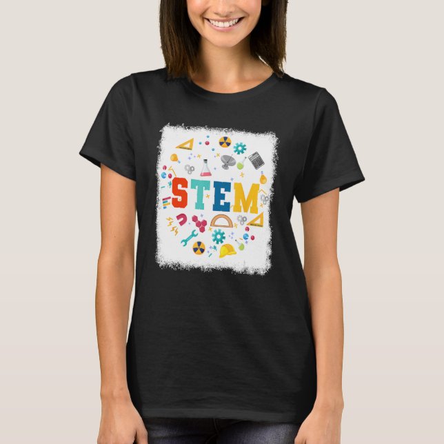 STEM Science Technology Engineering Math Teacher T Shirt (Framsida)
