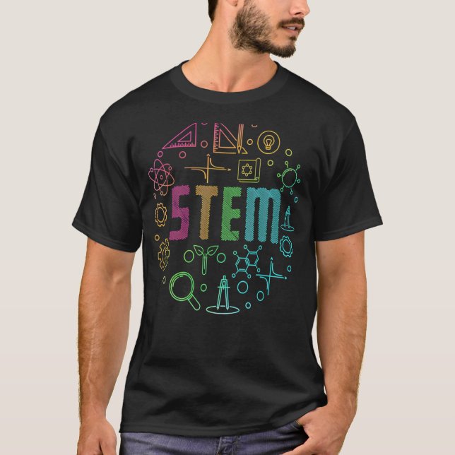 Stem Science Technology Engineering Math Teacher T Shirt (Framsida)