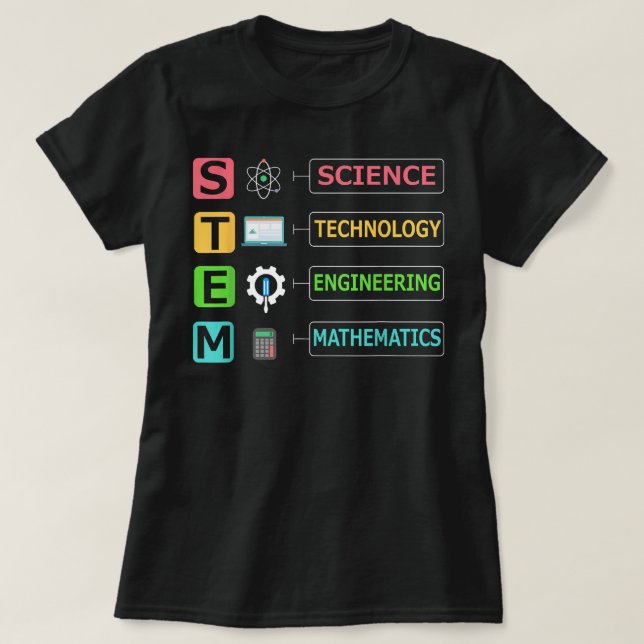 STEM Science Technology Engineering Math Teacher T Shirt (Design framsida)