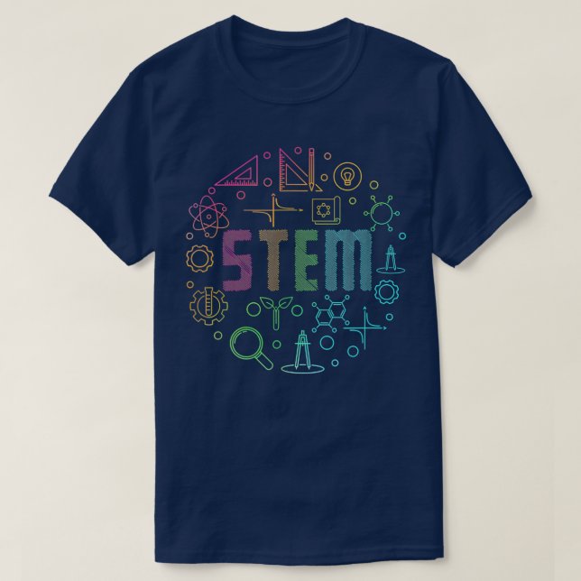 STEM Science Technology Engineering Math Teacher T Shirt (Design framsida)