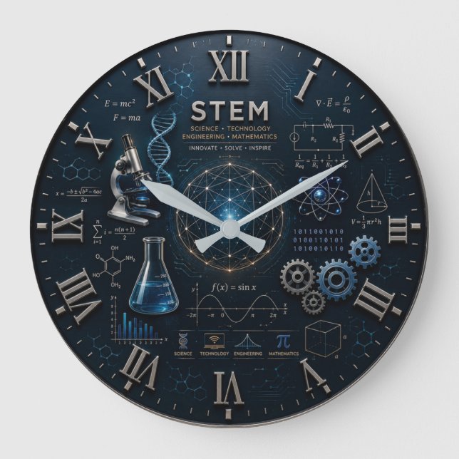 STEM Science Technology Engineering Mathematics Stor Klocka (Framsida)