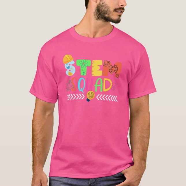 Stem Squad Science Technology Engineering Math Tea T Shirt (Framsida)