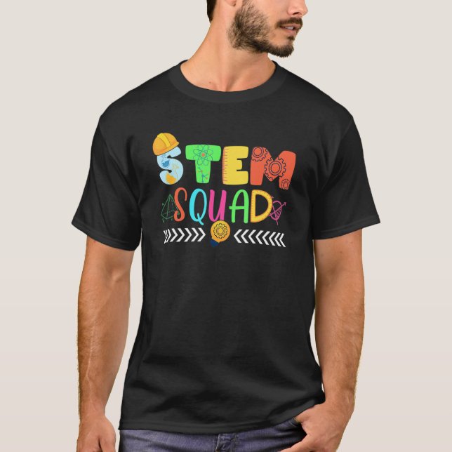 Stem Squad Science Technology Engineering Math Tea T Shirt (Framsida)