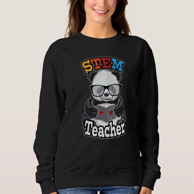Stem Teacher School Cute Steam Panda T Shirt (Framsida)