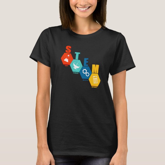 Stem Teacher Science Technology Engineering Math T Shirt (Framsida)