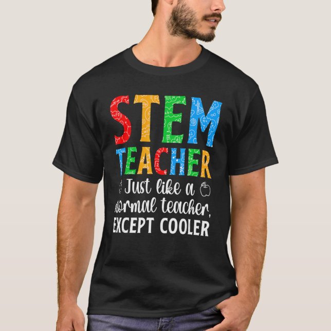 STEM Teacher Science Technology Engineering Math T Shirt (Framsida)