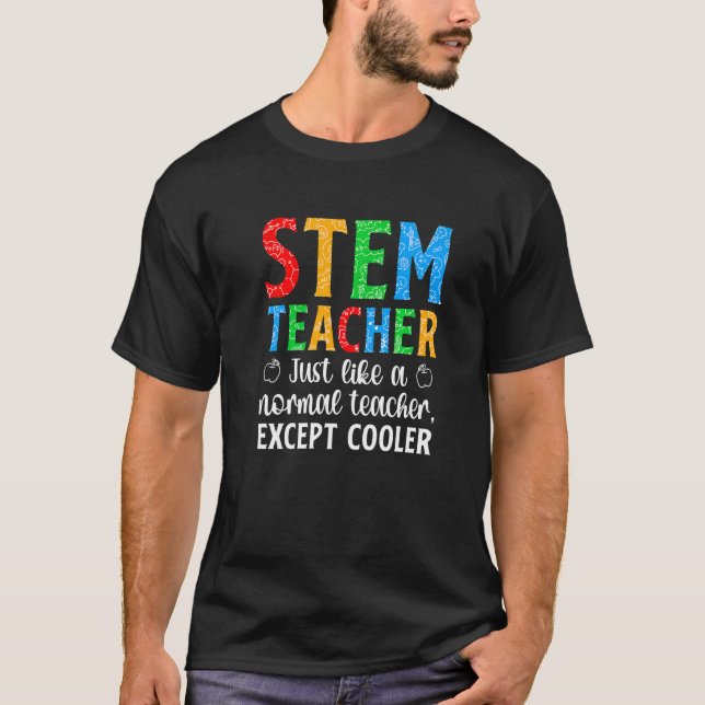 STEM Teacher Science Technology Engineering Math T Shirt (Framsida)