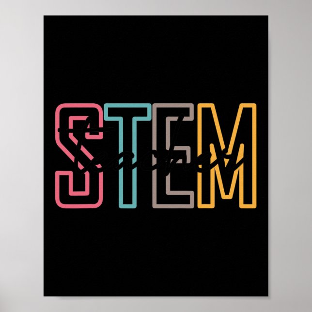 Stem Teacher Science Technology Teacher tillbaka t Poster (Framsidan)