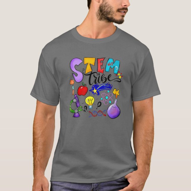 Stem Teacher Technology Science Teacher tillbaka t Shirt (Framsida)