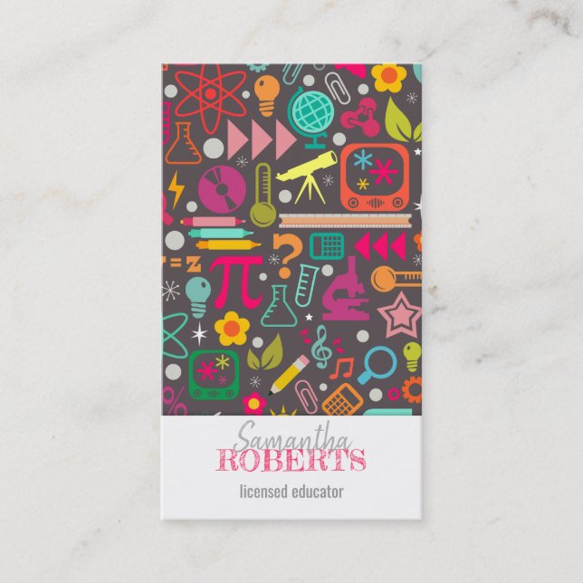 STEMflickor härskar utbildare som lärare handleder Visitkort (Framsida)