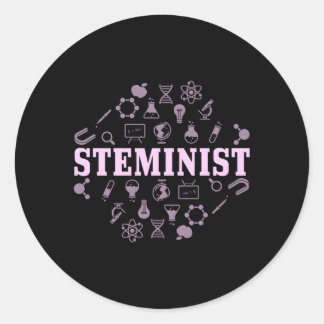 Steminist Female Scientist Steminist Pun Runt Klistermärke