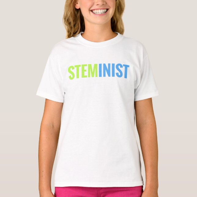 STEMinist Girls' Ringer Tee Shirt (Framsida)