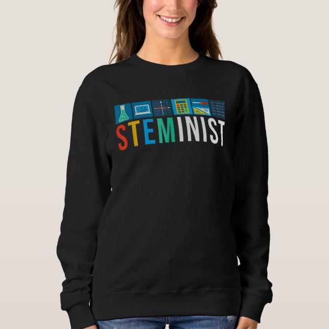 Steminist Science Technology Engineering Math STEM T Shirt (Framsida)
