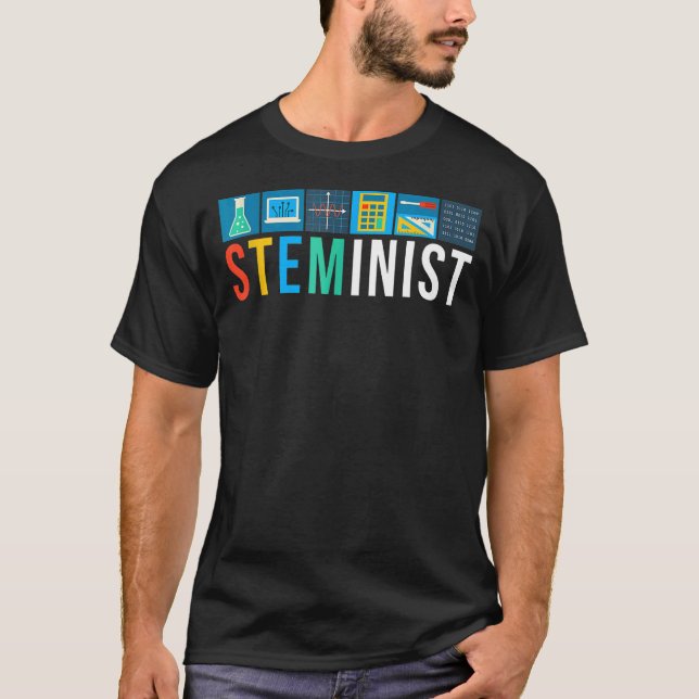 Steminist Science Technology Engineering Math STEM T Shirt (Framsida)