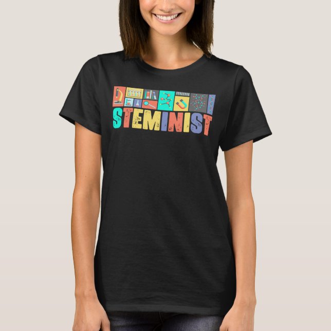 Steminist Science Technology Engineering Math Stud T Shirt (Framsida)