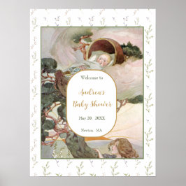 Sten A Adjö Baby Nursery Rhyme Baby Shower Välkomm Poster